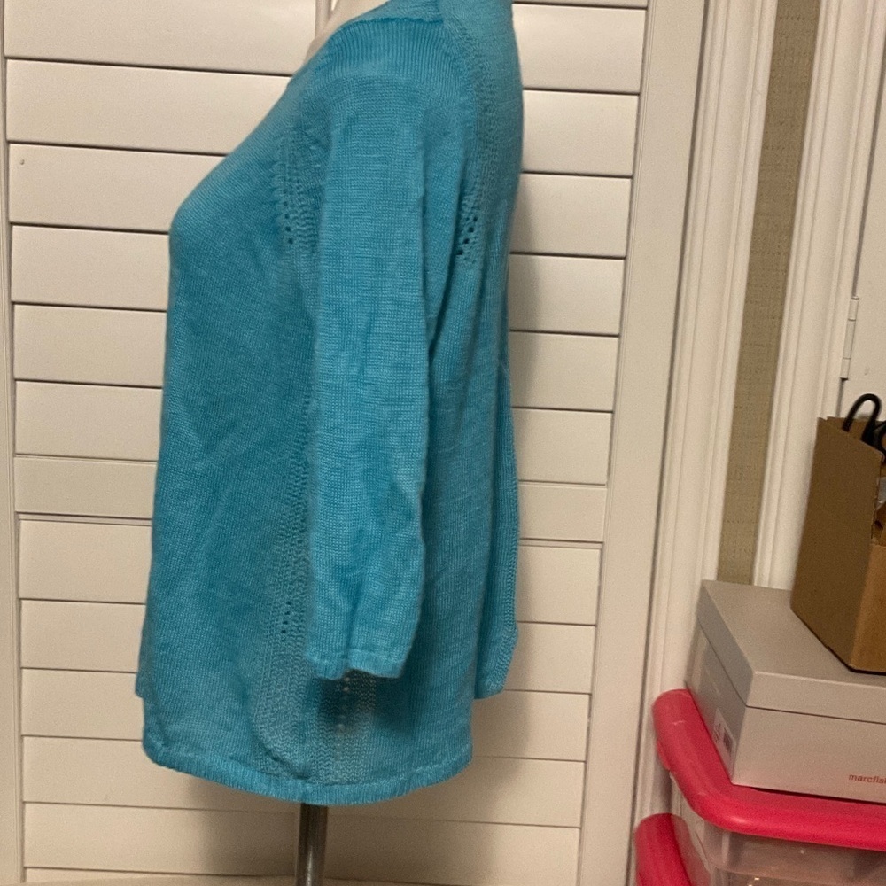Talbots Teal Women's Blouse - Picture 9 of 14